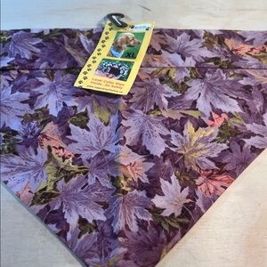 Purple Leaf Dog Bandana Sz XL